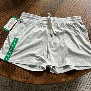 Pacific Trail Women’s Light Grey Cozy Shorts Elastic Waist Double Pockets